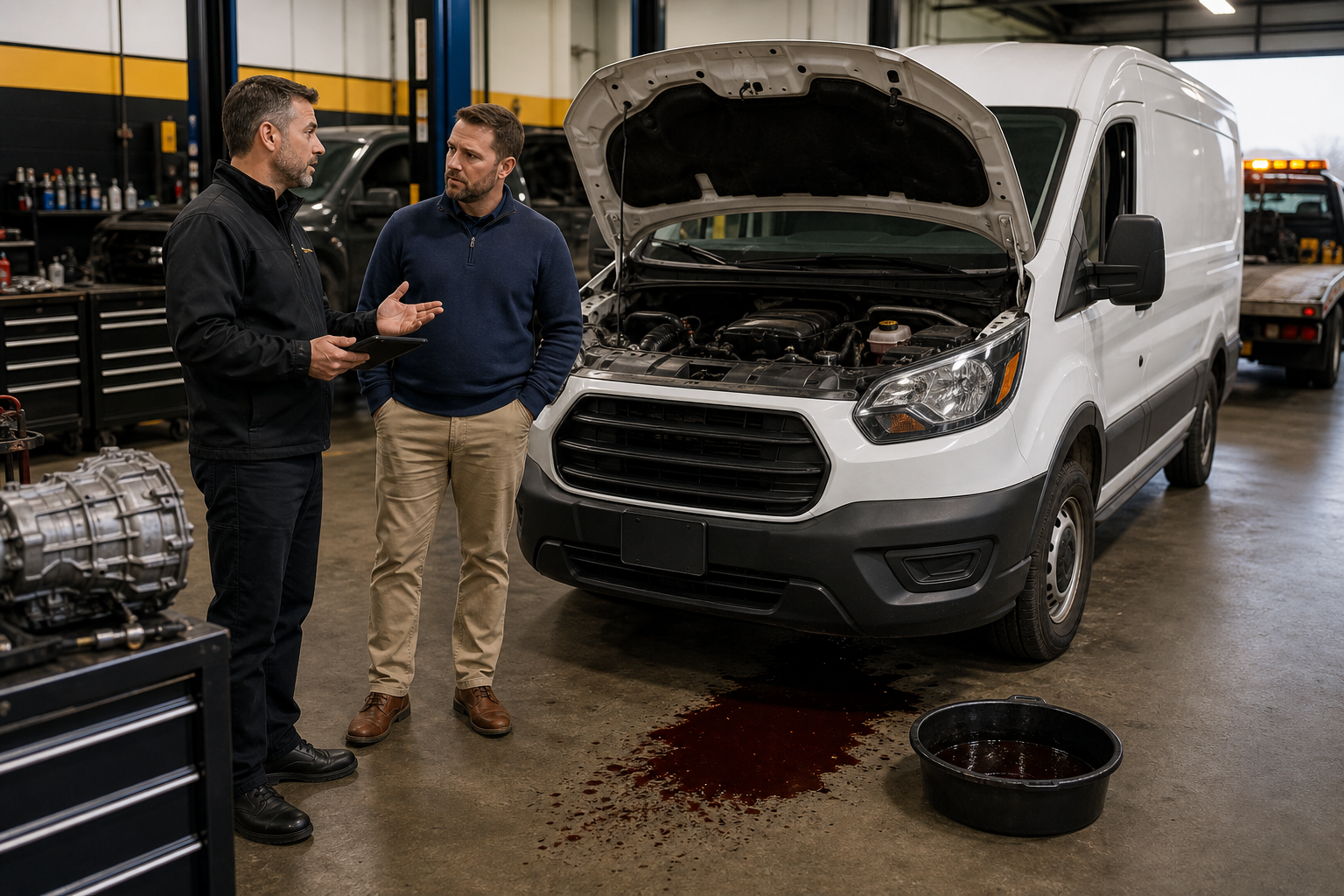 When to Park It and Ask About Towing for Fleet Transmission Service Planning for Joliet-Area Work Vehicles